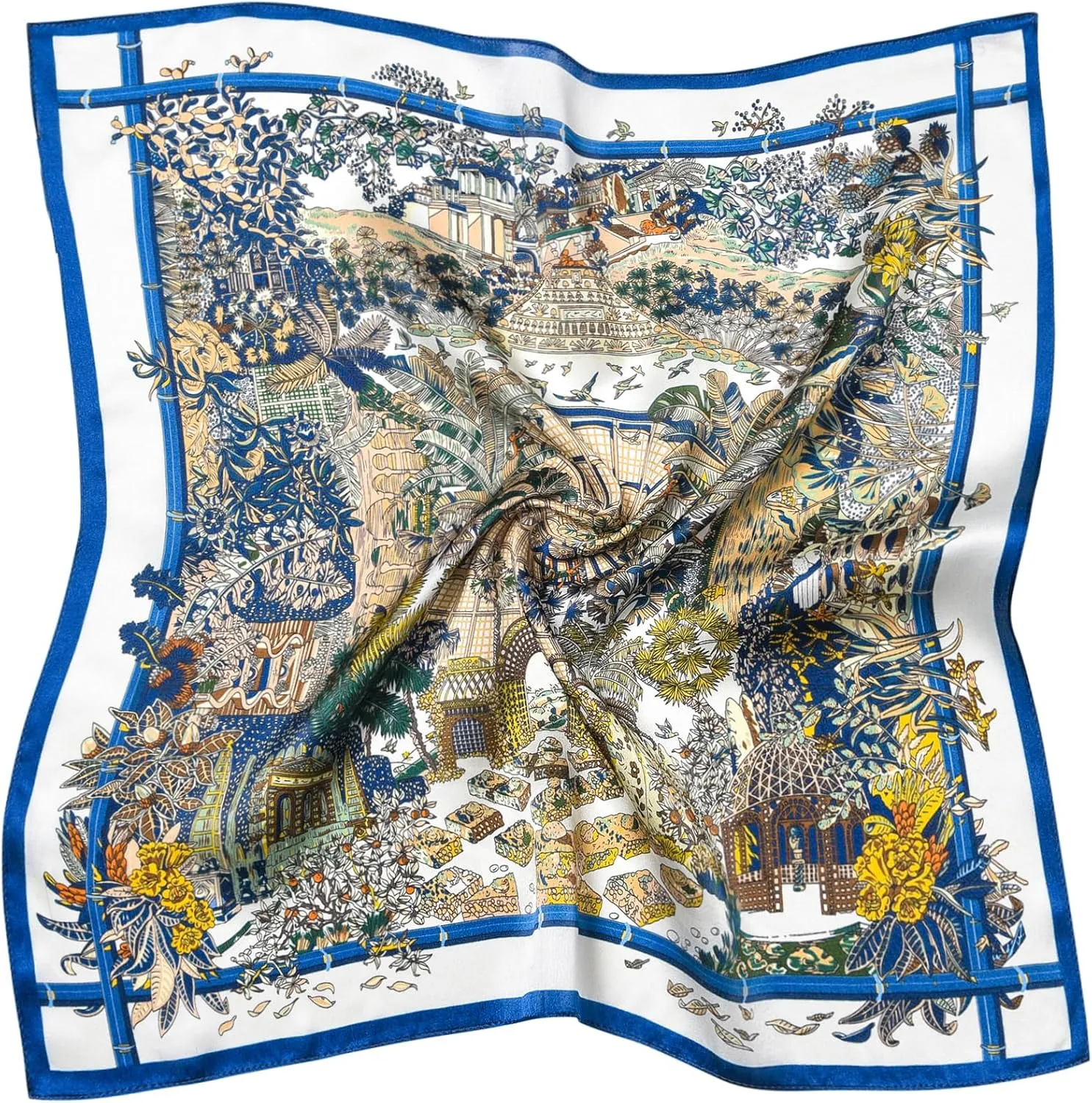 100% Mulberry Silk Scarf 21 "x 21" Square - Neck Scarf - Women Men Small Square Pocket Scarf - With Gift Packed