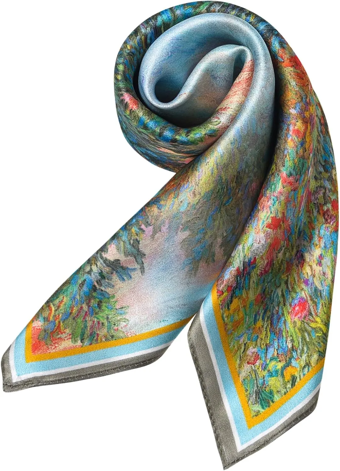 100% Mulberry Silk Scarf 21 "x 21" Square - Neck Scarf - Women Men Small Square Pocket Scarf - With Gift Packed