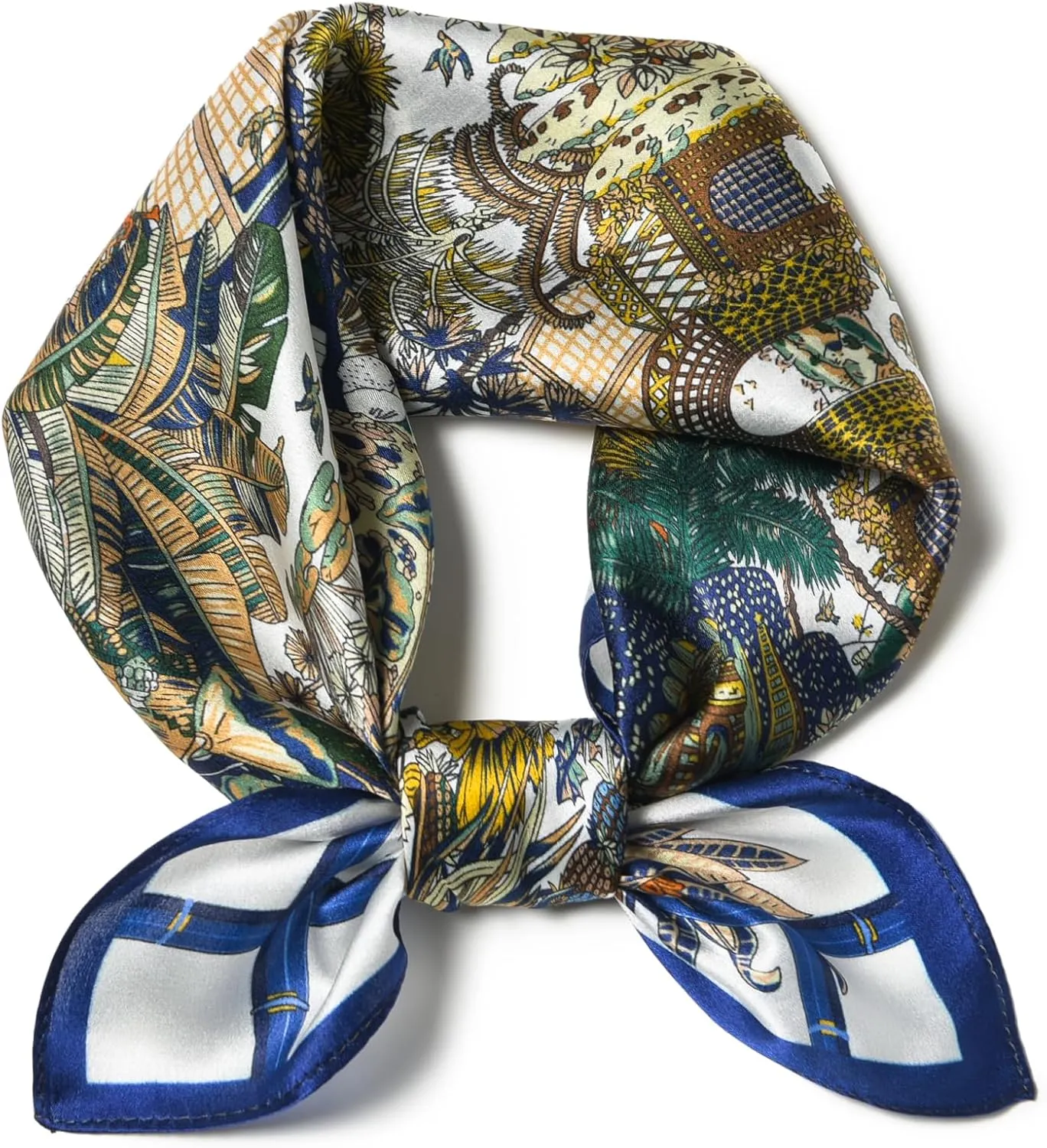 100% Mulberry Silk Scarf 21 "x 21" Square - Neck Scarf - Women Men Small Square Pocket Scarf - With Gift Packed