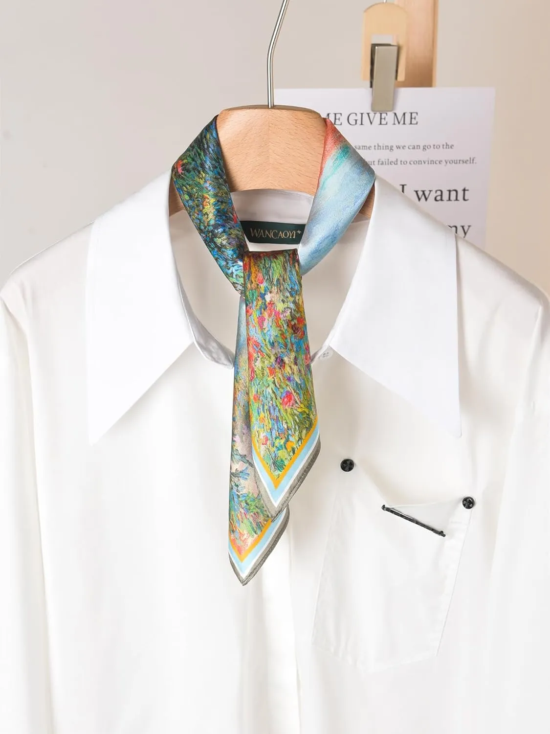100% Mulberry Silk Scarf 21 "x 21" Square - Neck Scarf - Women Men Small Square Pocket Scarf - With Gift Packed