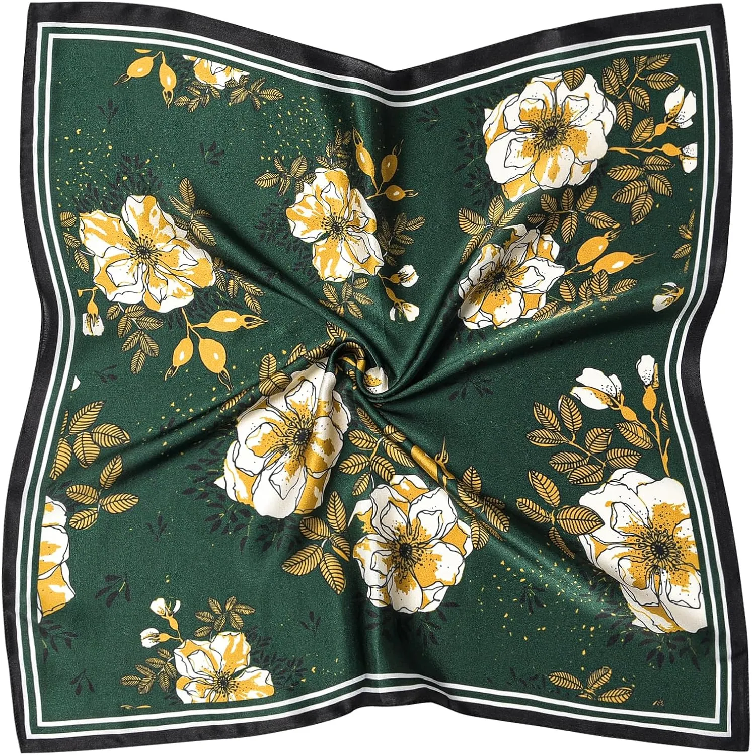 100% Mulberry Silk Scarf 21 "x 21" Square - Neck Scarf - Women Men Small Square Pocket Scarf - With Gift Packed