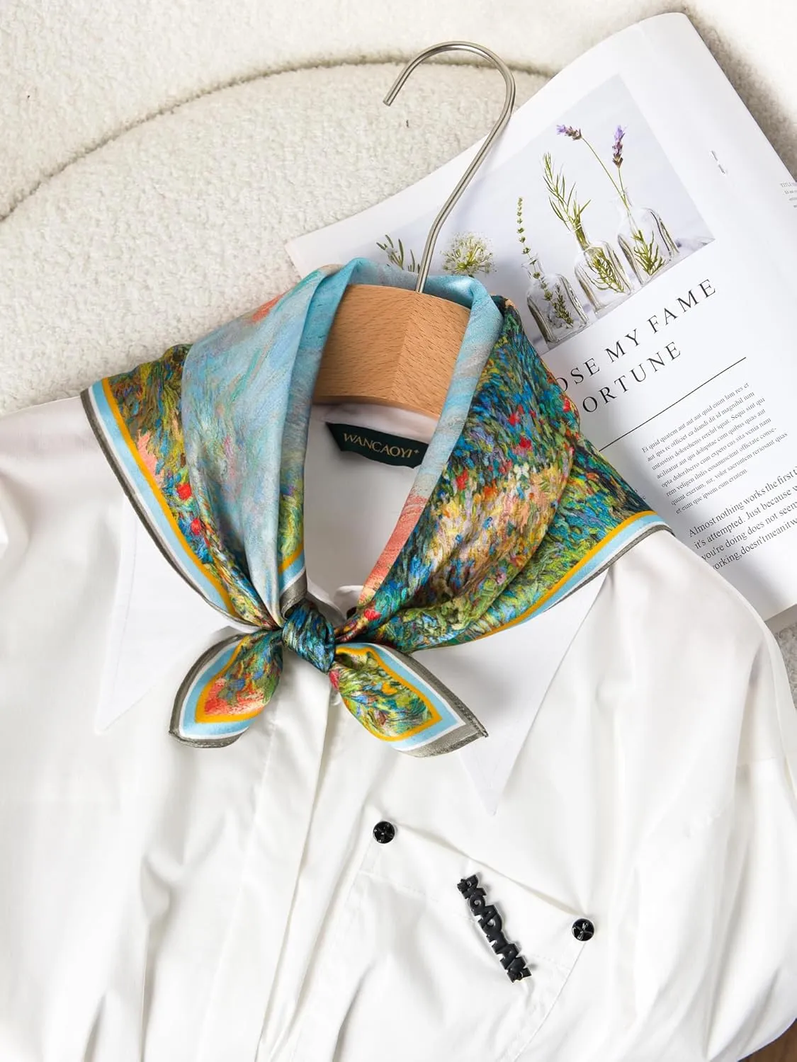 100% Mulberry Silk Scarf 21 "x 21" Square - Neck Scarf - Women Men Small Square Pocket Scarf - With Gift Packed
