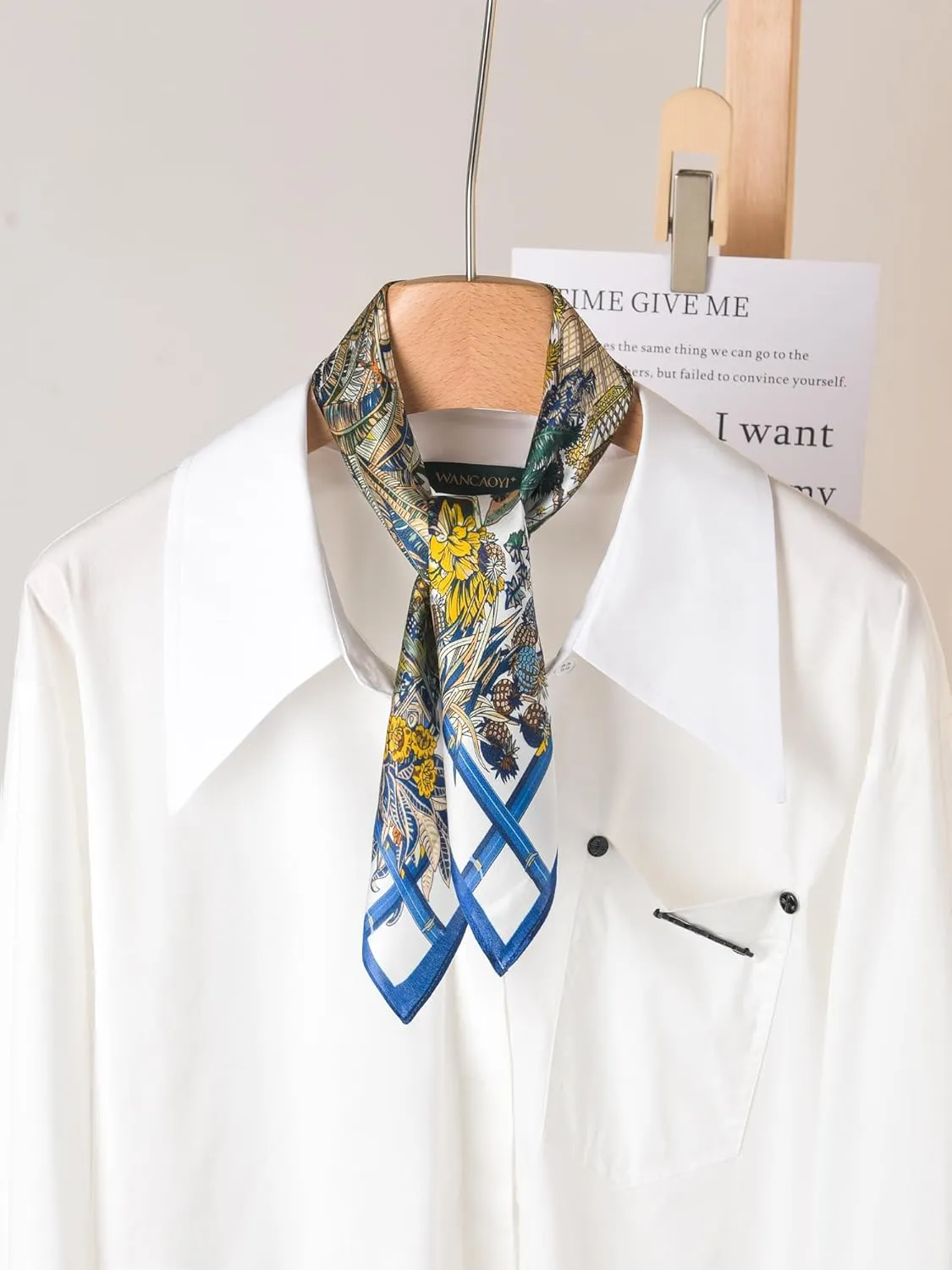 100% Mulberry Silk Scarf 21 "x 21" Square - Neck Scarf - Women Men Small Square Pocket Scarf - With Gift Packed