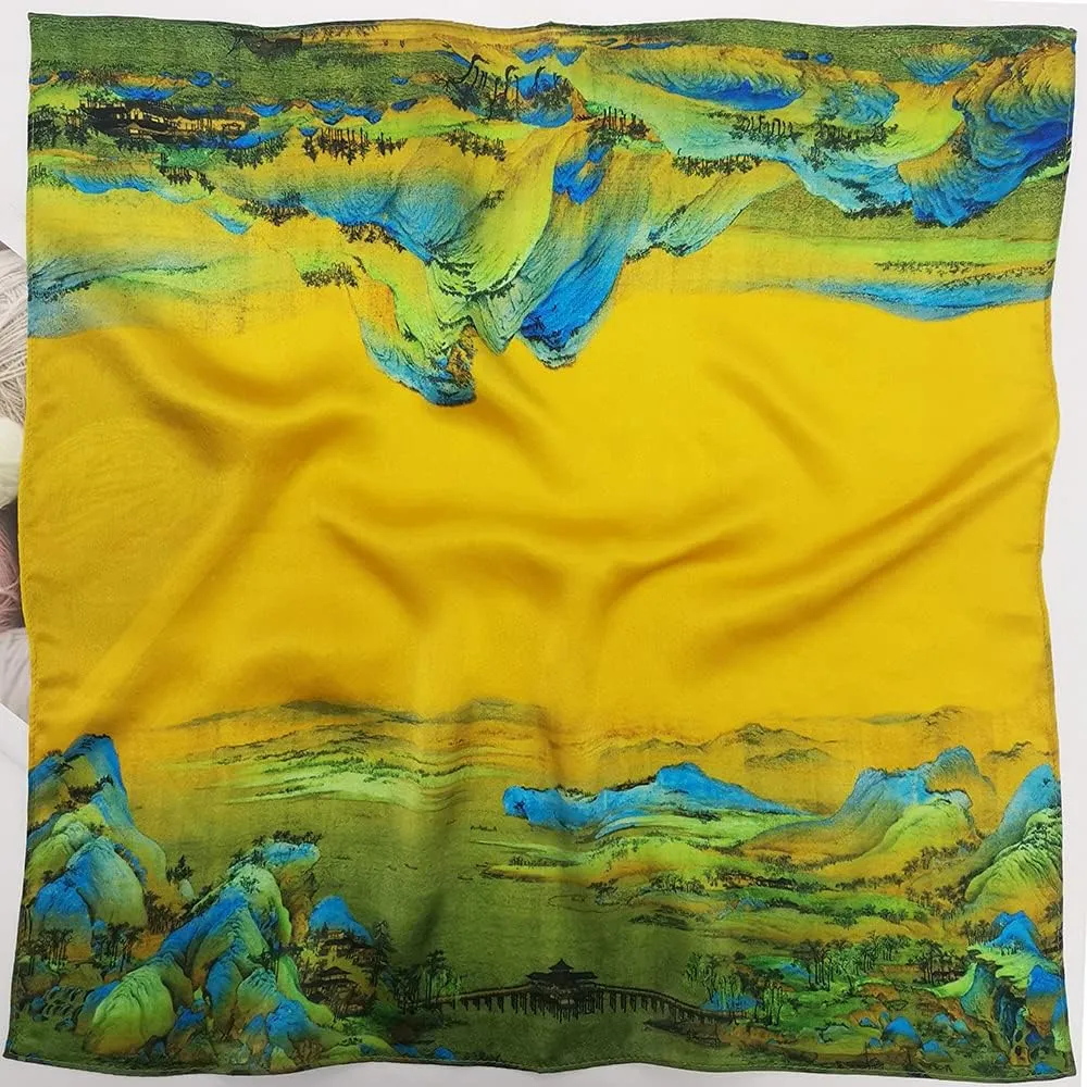 100% Mulberry Silk Scarfs for Women-Lightweight Square Satin Head Scarf-Small Silk Hair Scarf for Sleeping 21"x21"