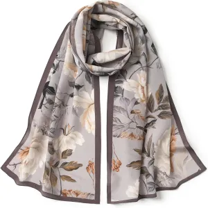 100% Mulberry Silk Women's 55”*14” Long Scarf Headscarf and Neck Scarf - Rectangular Hair Towel with Gift Packed