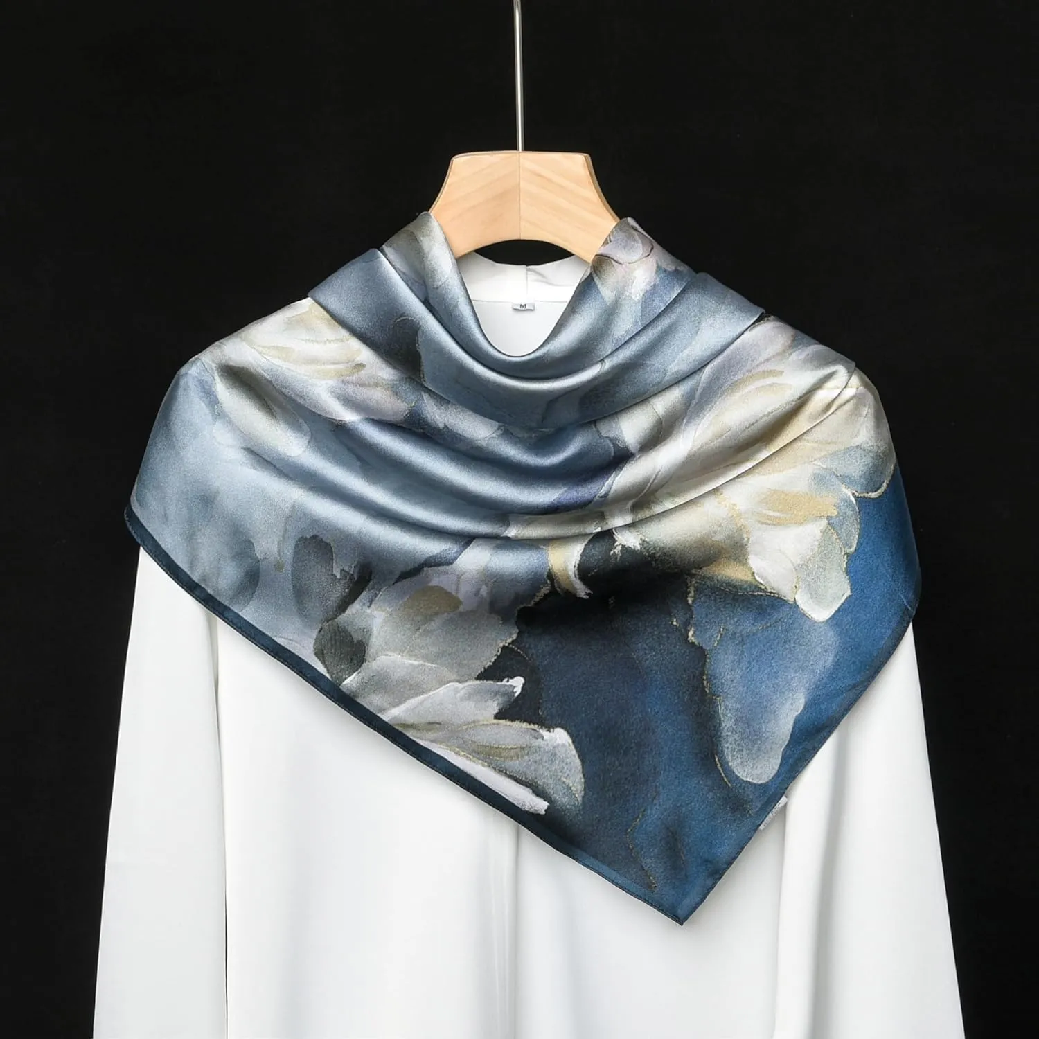 100% Pure Mulberry Silk Scarf 35" Large Square Lightweight Headscarf –Women’s Hair Wraps The shawl-With Gift Packed