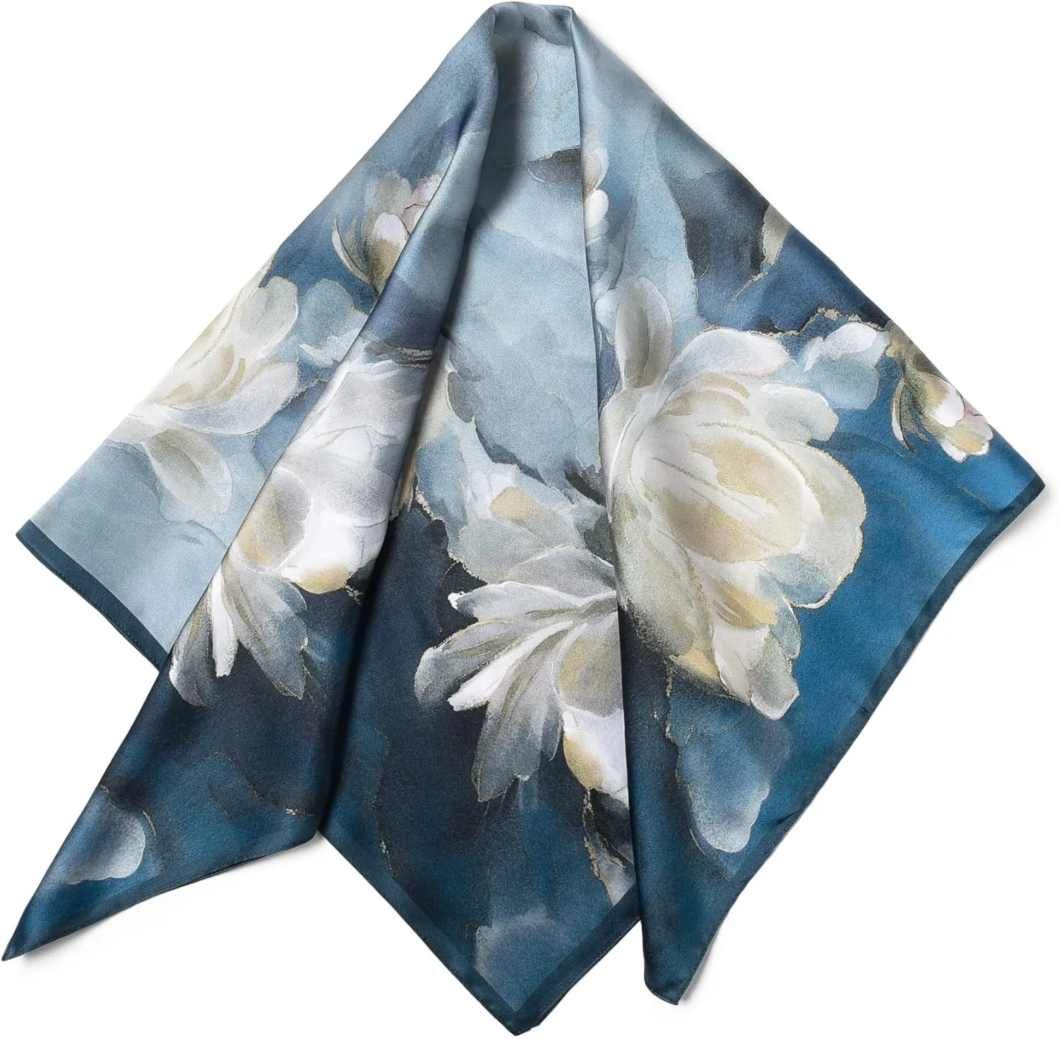 100% Pure Mulberry Silk Scarf 35" Large Square Lightweight Headscarf –Women’s Hair Wraps The shawl-With Gift Packed