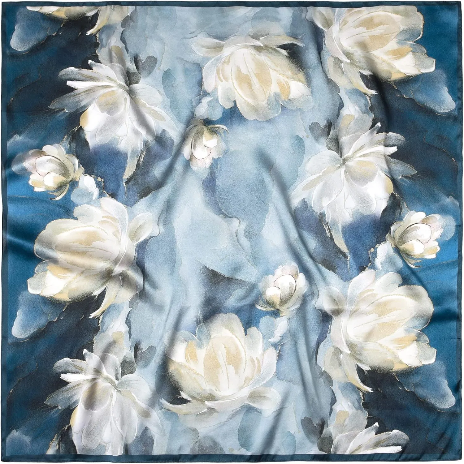 100% Pure Mulberry Silk Scarf 35" Large Square Lightweight Headscarf –Women’s Hair Wraps The shawl-With Gift Packed