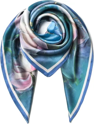 100% Pure Mulberry Silk Scarf 35" Large Square Lightweight Headscarf –Women’s Hair Wraps The shawl-With Gift Packed