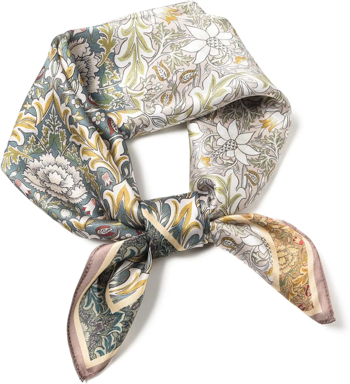100% Pure Mulberry Silk Square Scarf 25.6" X25.6'' - Head & Neck Scarf for Women, Gift-Packaged