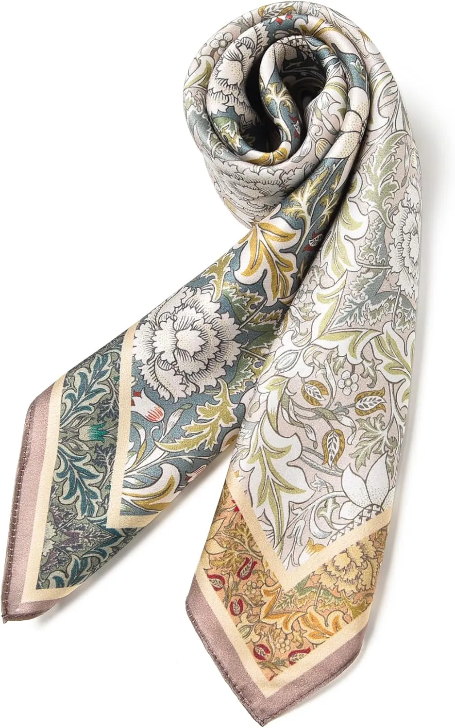 100% Pure Mulberry Silk Square Scarf 25.6" X25.6'' - Head & Neck Scarf for Women, Gift-Packaged
