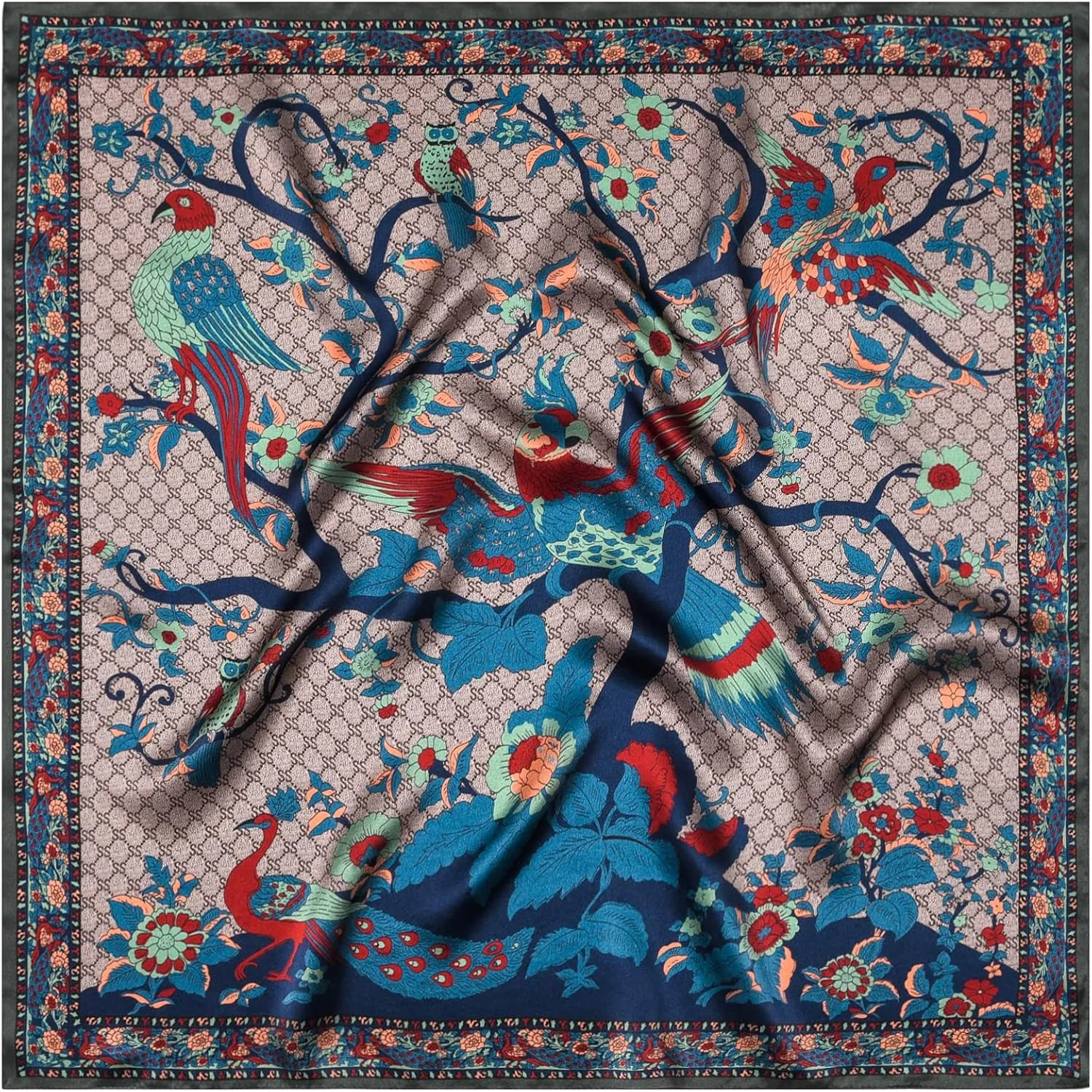 100% Pure Mulberry Silk Square Scarf 25.6" X25.6'' - Head & Neck Scarf for Women, Gift-Packaged