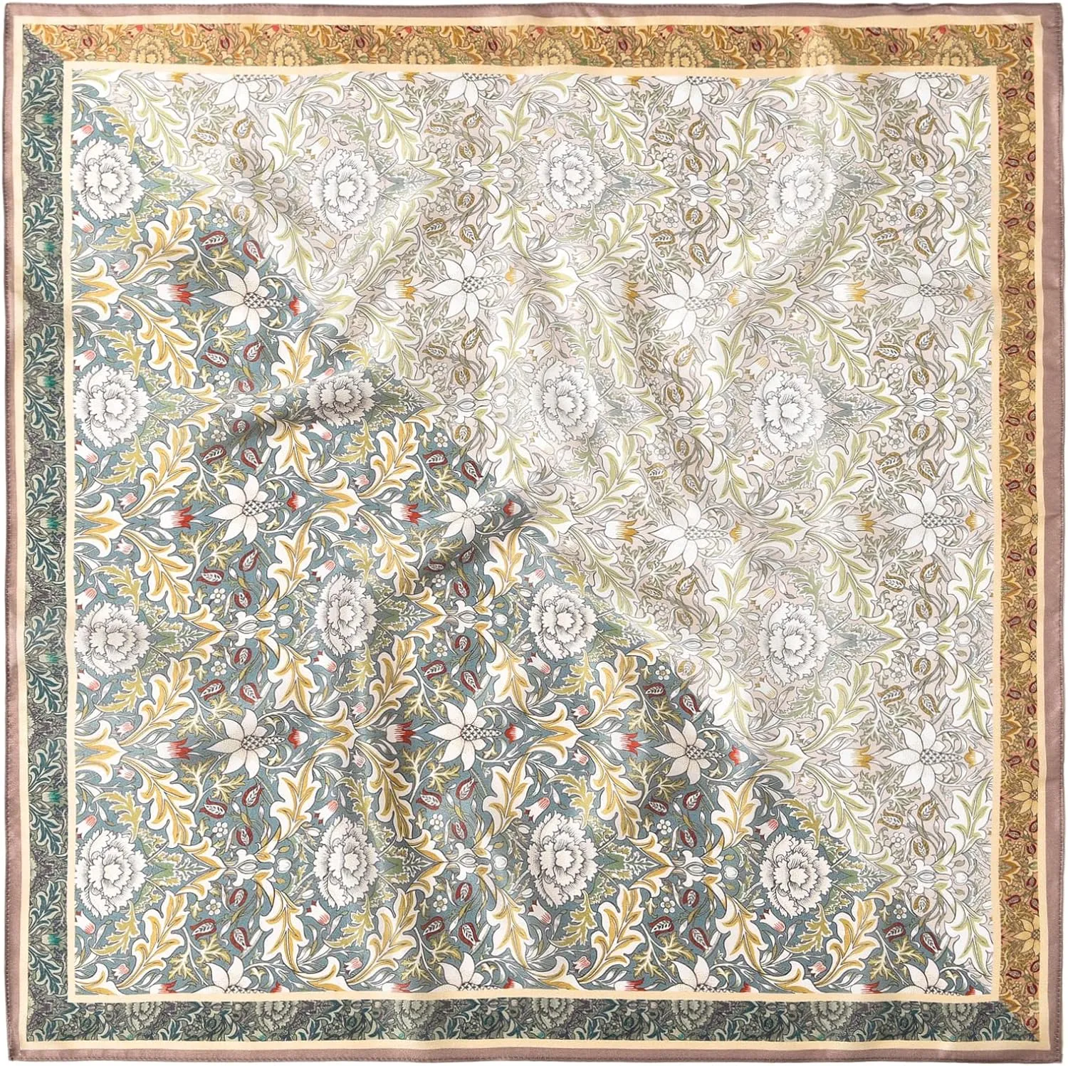 100% Pure Mulberry Silk Square Scarf 25.6" X25.6'' - Head & Neck Scarf for Women, Gift-Packaged