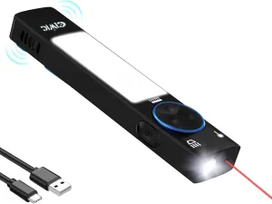 1000LM LED Flashlight Rechargeable EDC IP67 Waterproof Flashlight 12 Modes with Magnetic Buzzer 365nm UV Light Outdoor Camping Light Multi-Function Tactical Flashlight