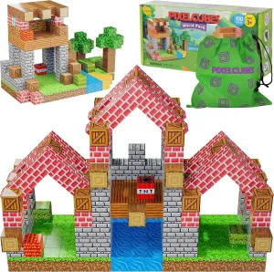 100PCS Magnetic Pixel Cubes World Pack STEM Building Blocks for Kids Montessori Educational Toys Fidget Sensory Set Construction Stacking Toy for Kids 3  Boys and Girls Christmas Birthday Gifts