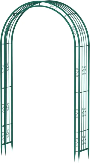 102in Steel Garden Arch Arbor Trellis for Climbing Plants Outdoor,Yard,Wide Sturdy Durable Garden Arch for Lawn,8.5ft Climbing Plants Decorative Wire Lattice,Outdoor Wedding Arch(Green)