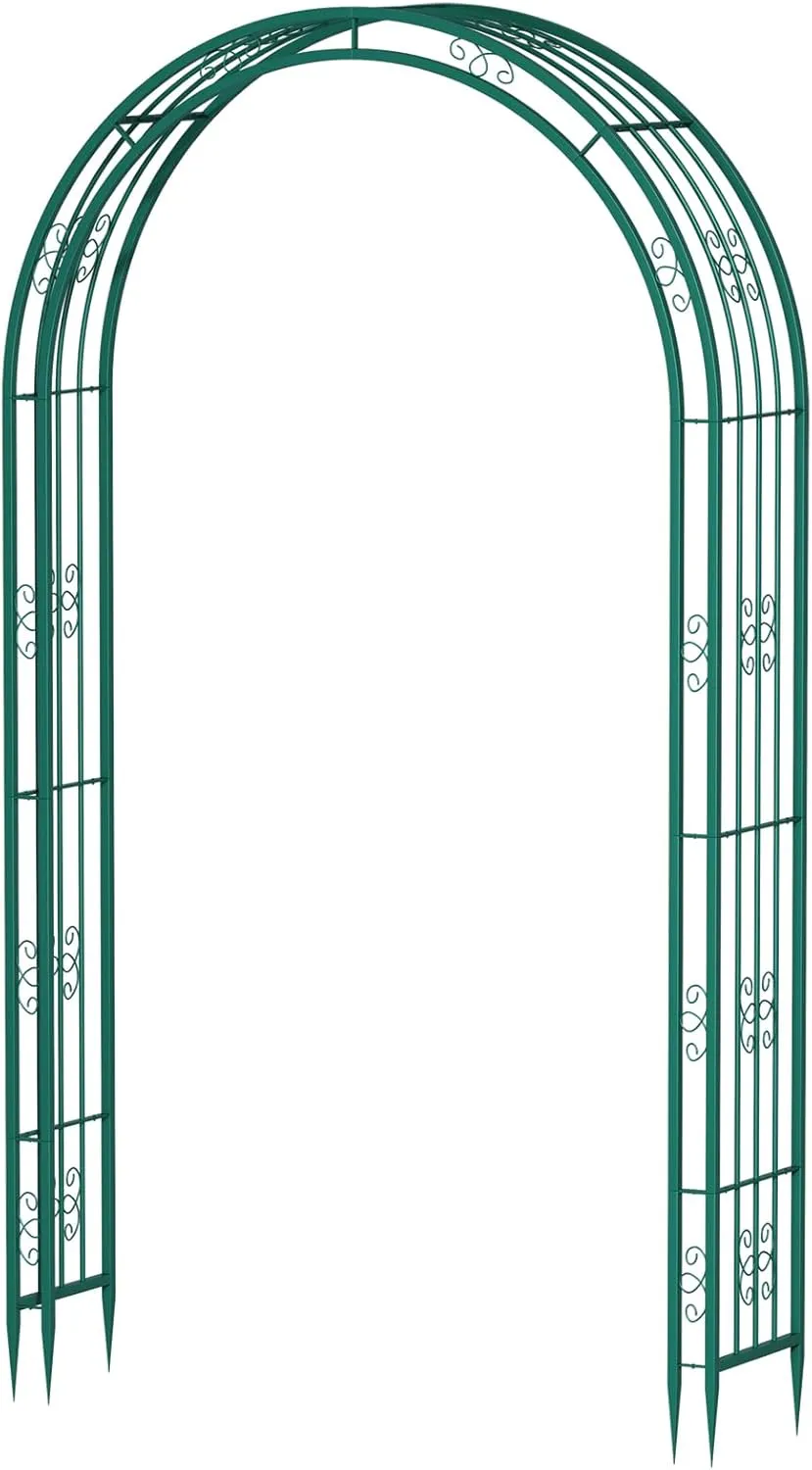 102in Steel Garden Arch Arbor Trellis for Climbing Plants Outdoor,Yard,Wide Sturdy Durable Garden Arch for Lawn,8.5ft Climbing Plants Decorative Wire Lattice,Outdoor Wedding Arch(Green)