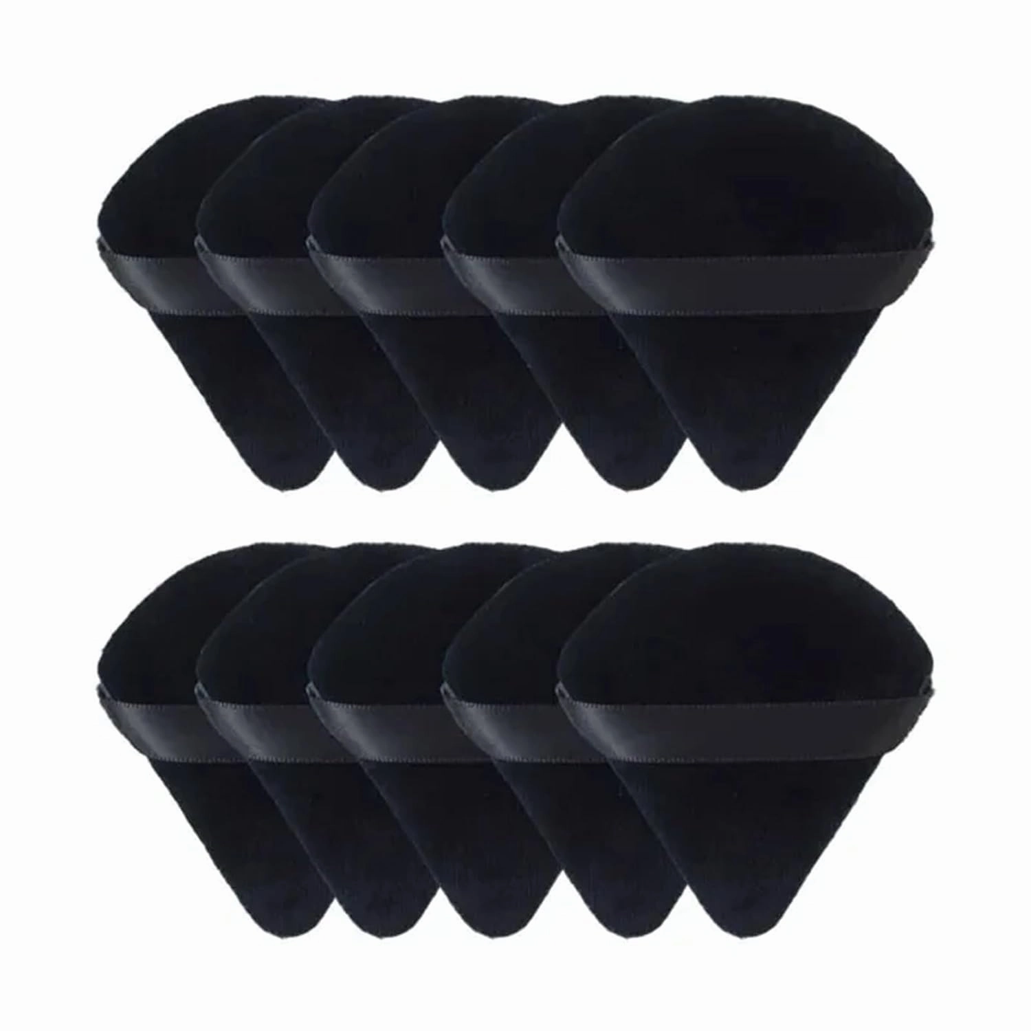 10Pcs Triangle Velvet Powder Puff Pizza Flours Mini Face Makeup Sponge Cosmetics Washable Lightweight Makeup Tool