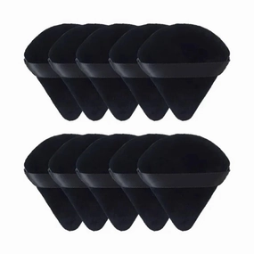10Pcs Triangle Velvet Powder Puff Pizza Flours Mini Face Makeup Sponge Cosmetics Washable Lightweight Makeup Tool