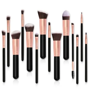 14pc Makeup Brush Set Beauty Tools Flat Slant Eye Shadow Brow Full Set Brushes