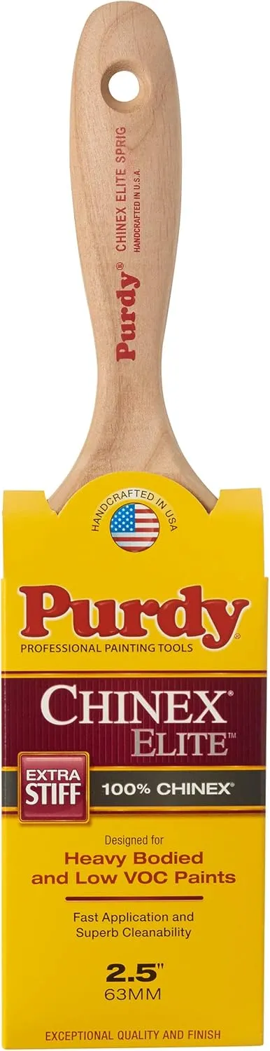 2-1/2" Purdy 144581925 Chinex Elite Sprig Paint Brush, Flat Sash, Beavertail