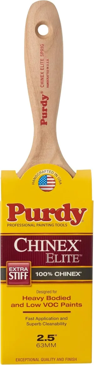 2-1/2" Purdy 144581925 Chinex Elite Sprig Paint Brush, Flat Sash, Beavertail