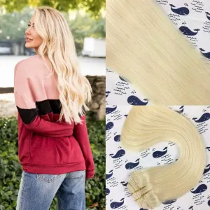 20 Inch Full Head Clip in Hair Extensions Straight Remy Hair 85g 7pcs Clip in Human Hair Double Weft Blonde #613