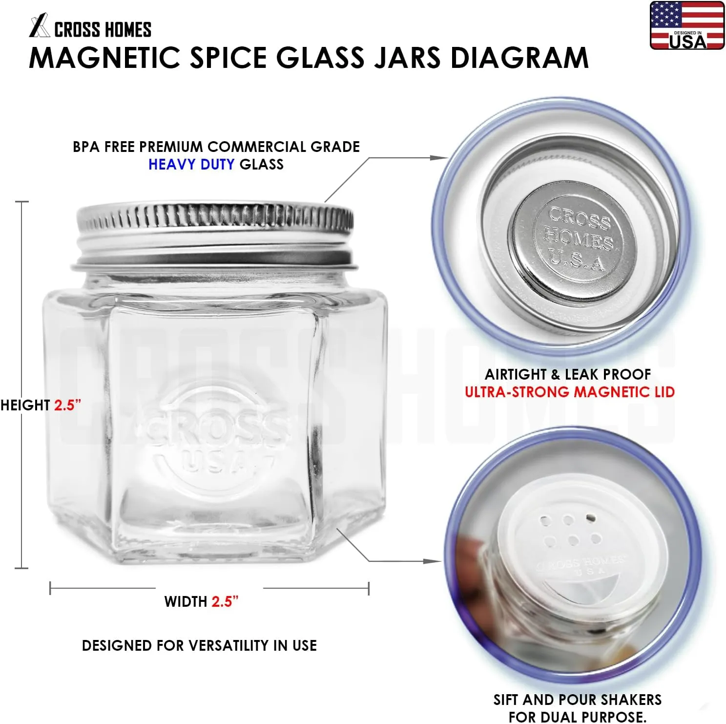 20 Set Magnetic Spice Jars Large 4 oz Refrigerator Hexagon Glass Spice Jars Magnetic Lids Shaker Spice Labels Magnetic Glass Spice Containers for RV Travel Trailer Kitchen Fridge Cabinet Wall mount