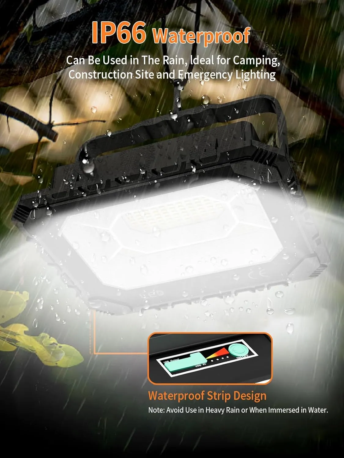 200W LED Solar Work Light Rechargeable, 16000LM Magnetic Worklight 3000K/4500K/6500K, 16000mAh Battery, IP66 Waterproof Portable Solar Outdoor Working Light for Emergency, Camping, 2 Pack