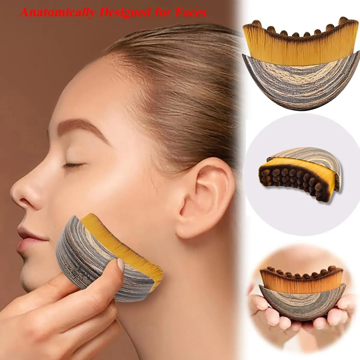 2025 New Lymphatic Contour Face Brush，Dry Brushing Face Brush，Ergonomically Designed to Fit The Skin Precisely (2 PCS)