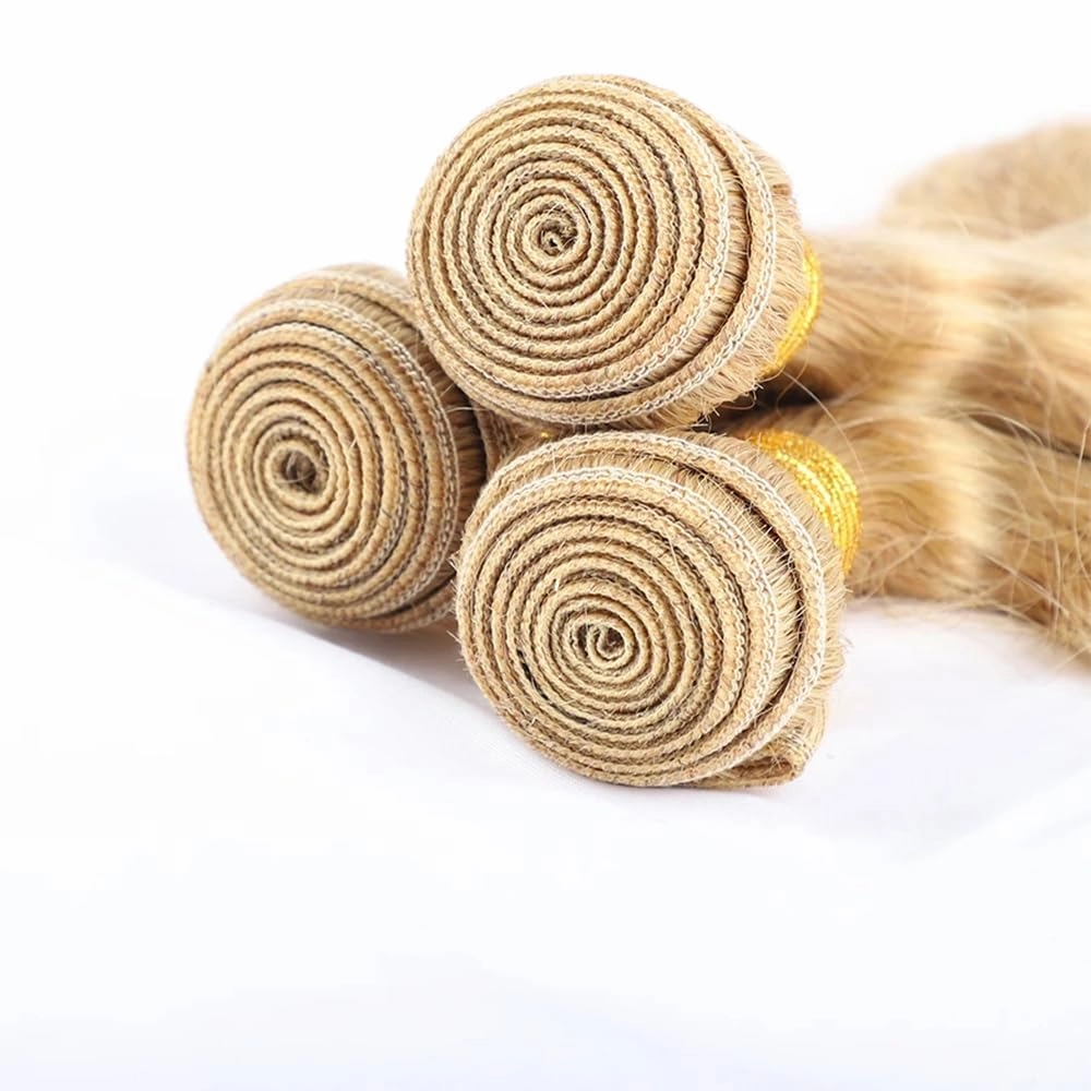 24 26 28 inch P27/613 Honey Blonde Body Wave Bundles Honey Blonde Bundles Human Hair Brazilian Virgin Remy Hair Extensions Double Weft P27/613 Bundles Human Hair Weave Extensions