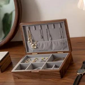 24x17x6cm, Wooden Jewelry Box, Jewelry Holder for Women Girls, Solid Wood Jewelry Storage Box, velvet cloth, Caring for Jewelry, For Earrings Bracelets Rings Watches