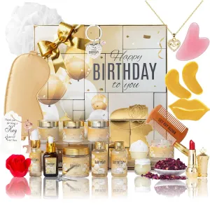 25Pcs Happy Birthday Gifts for Women - Luxury Birthday Advent Calendar Presents Bath and Body Birthday Gift for Sister, Girlfriend, Wife, Mom with Necklace｜Birthday Gift Set Idea for Female Friends