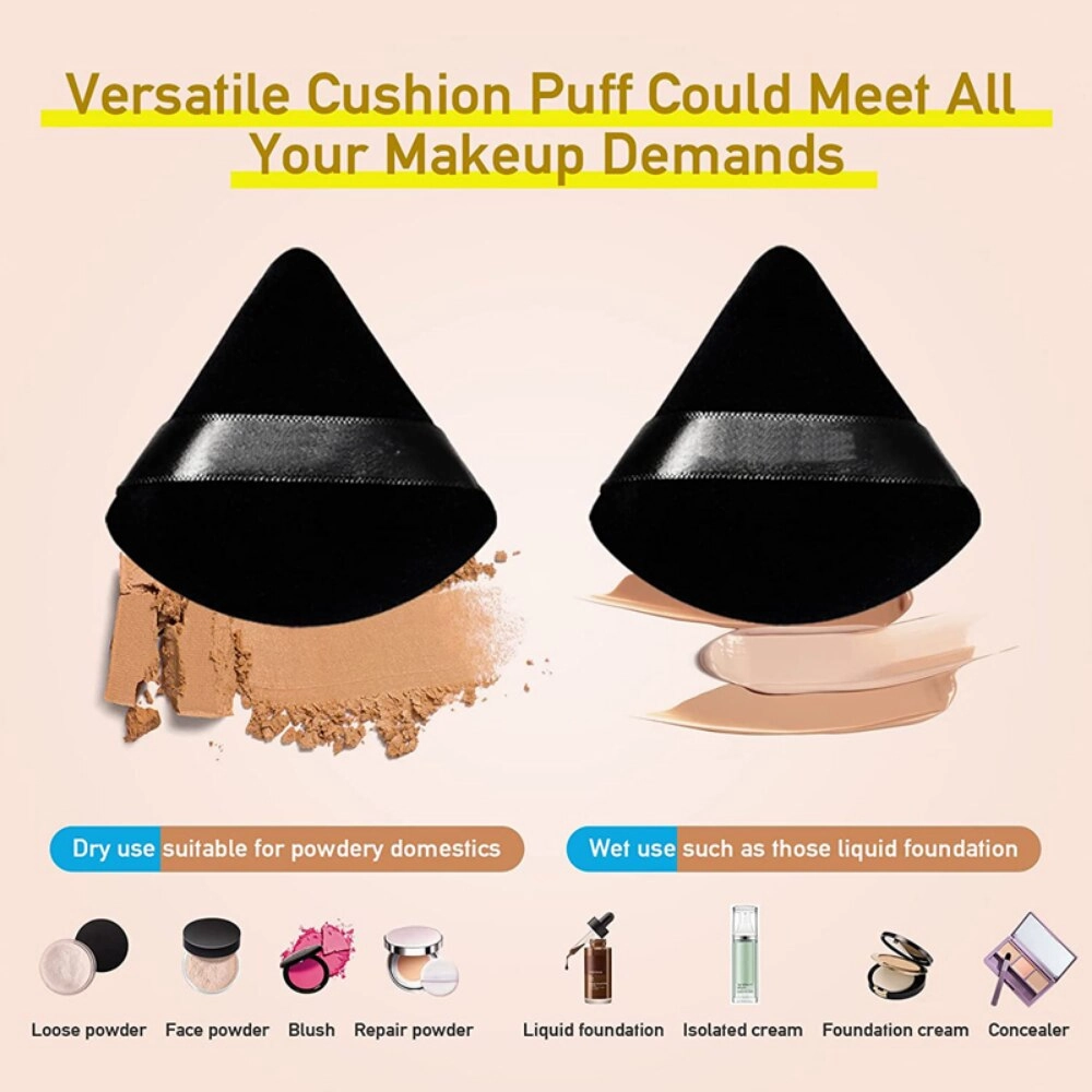 2/6Pcs Triangle Powder Puff Soft
