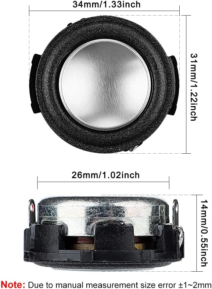 2Pcs 8Ohm 3W Full Range Audio Speaker Replacement Stereo Loudspeaker Magnet Electronic Speaker Repair Compatible with Harman/kardon Soundsticks I~III Speakers/JBL BT-Speakers