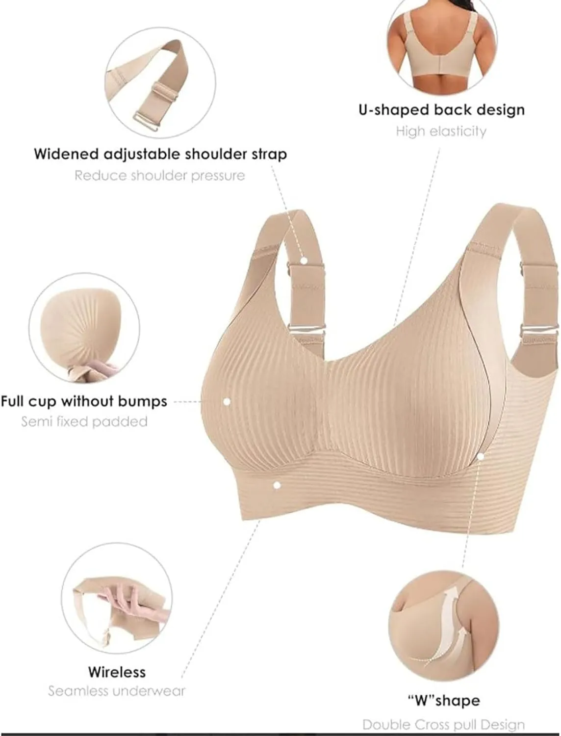 3 Pack Sports Bra for Women High Impact High Support Seamless Bra 2025 Racerback Sports Bras Ribbed Wireless Bras