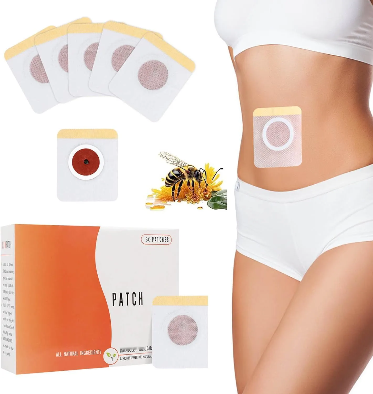 30Pcs Belly Patch, Waterproof Stickers for Women Girls, Natural Belly Sticker for Women & Men, Belly Pads Navel Sticker, Sweatproof Patches, Comfortable and Easy to Use