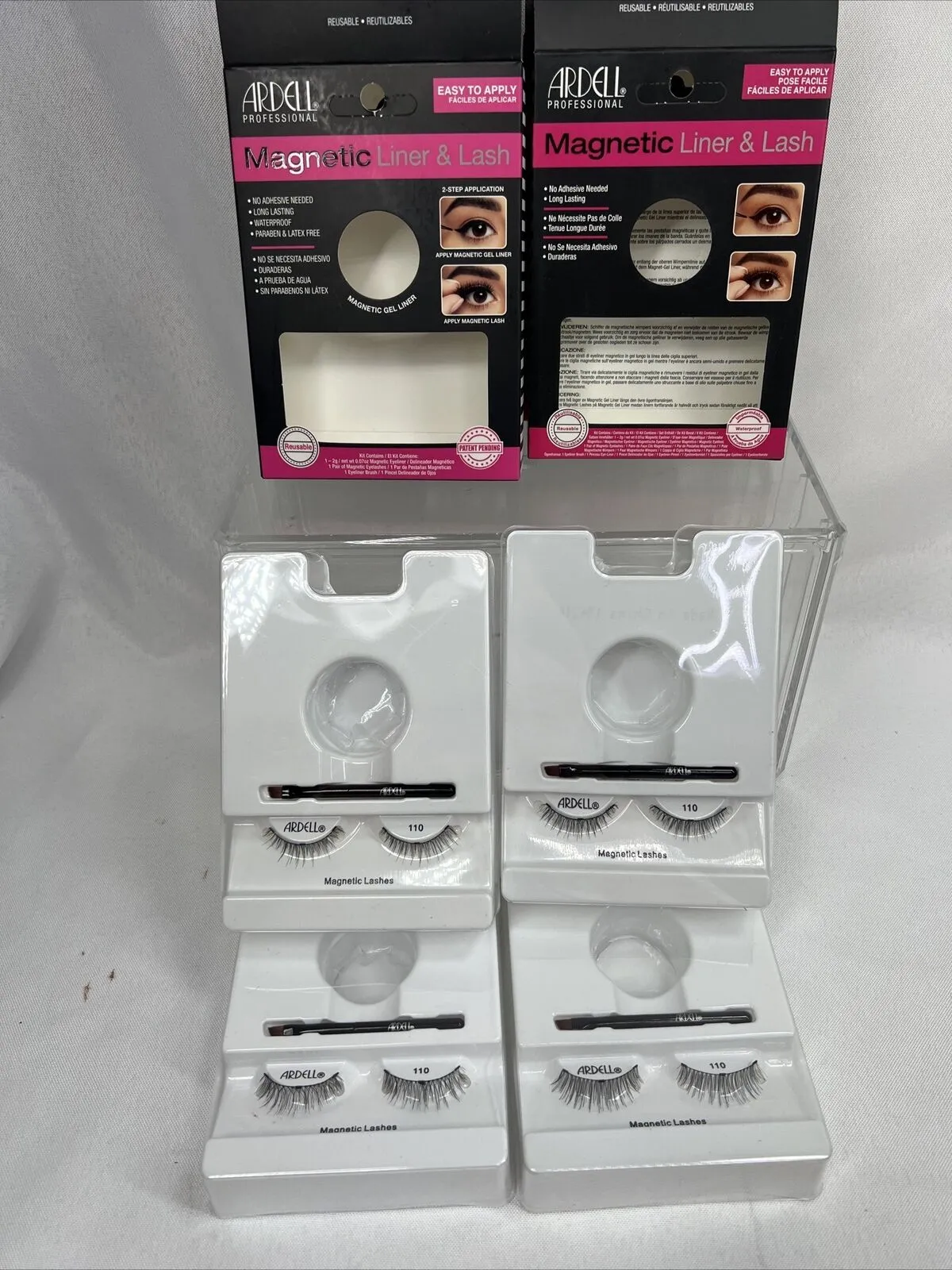 (4) Ardell Magnetic 110 False Lash Black Natural Look 4 Pairs Lash Only