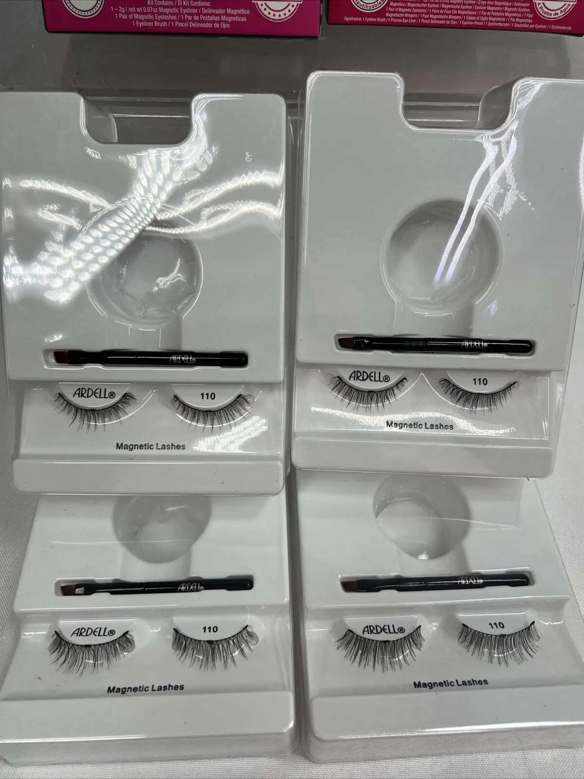 (4) Ardell Magnetic 110 False Lash Black Natural Look 4 Pairs Lash Only