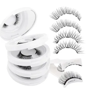 4-Pairs Reusable Magnetic Eyelashes with Applicator: Natural Look, Reusable, No Glue or Liner Needed, Wendy, K8 604-1