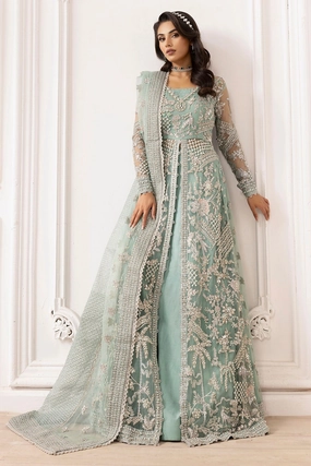 4932-AROOSH EMBROIDERED SILK NET STITCHED