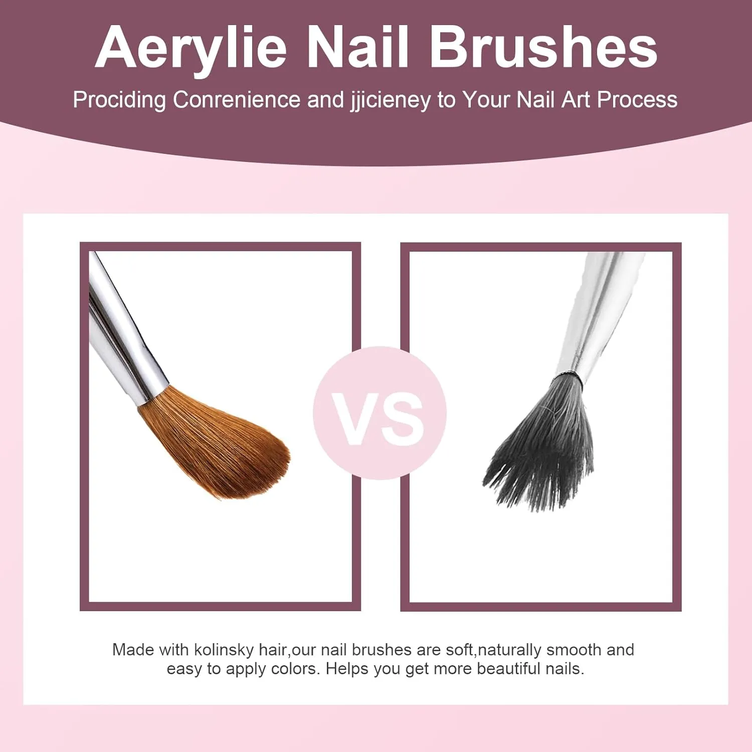 4PCS Acrylic Nail Brush Set, Size 04/08/10/14 Kolinsky Nail Art Brushes for Acrylic Application, Sturdy Handle Oval Shaped Acrylic Powder Nail Design Tools for Professional Manicure DIY Home