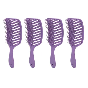 4pcs Curved Vent Hair Brush | Expert Detangling & Styling Tool for Fast Blow Drying | Paddle Brush for Men/Women/Salon | ABS Material, Scalp Massage Design