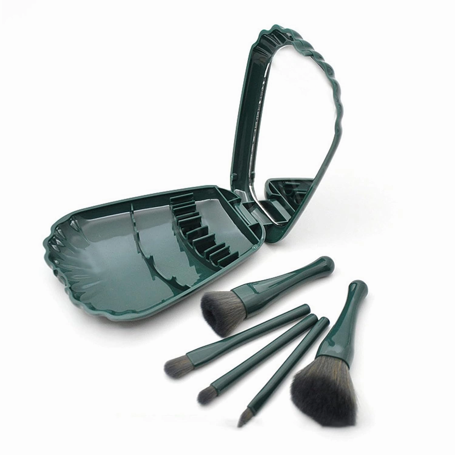 5 Pieces Of Makeup Brush Set Portable Plastic Handle Powder Blusher Brush Eye Beauty Tools Flat Makeup Brush(Color:D)