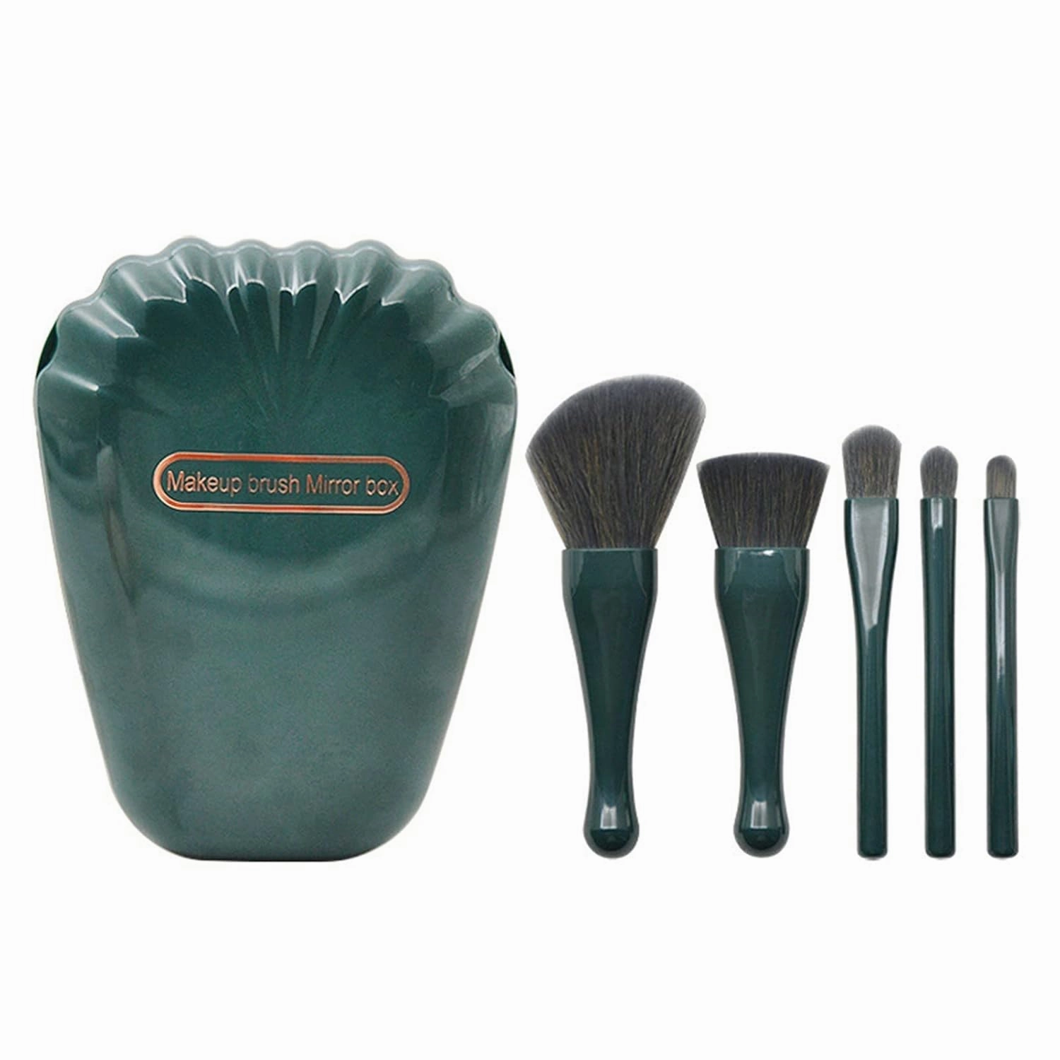 5 Pieces Of Makeup Brush Set Portable Plastic Handle Powder Blusher Brush Eye Beauty Tools Flat Makeup Brush(Color:D)