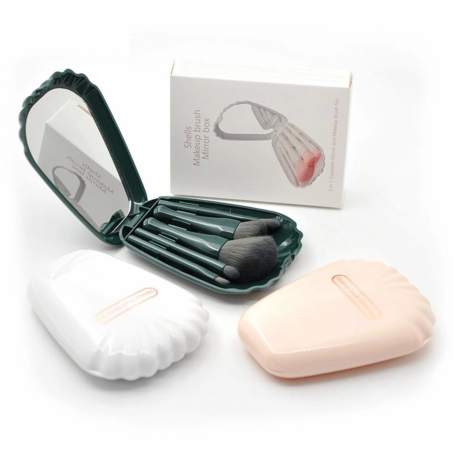 5 Pieces Of Makeup Brush Set Portable Plastic Handle Powder Blusher Brush Eye Beauty Tools Flat Makeup Brush(Color:D)