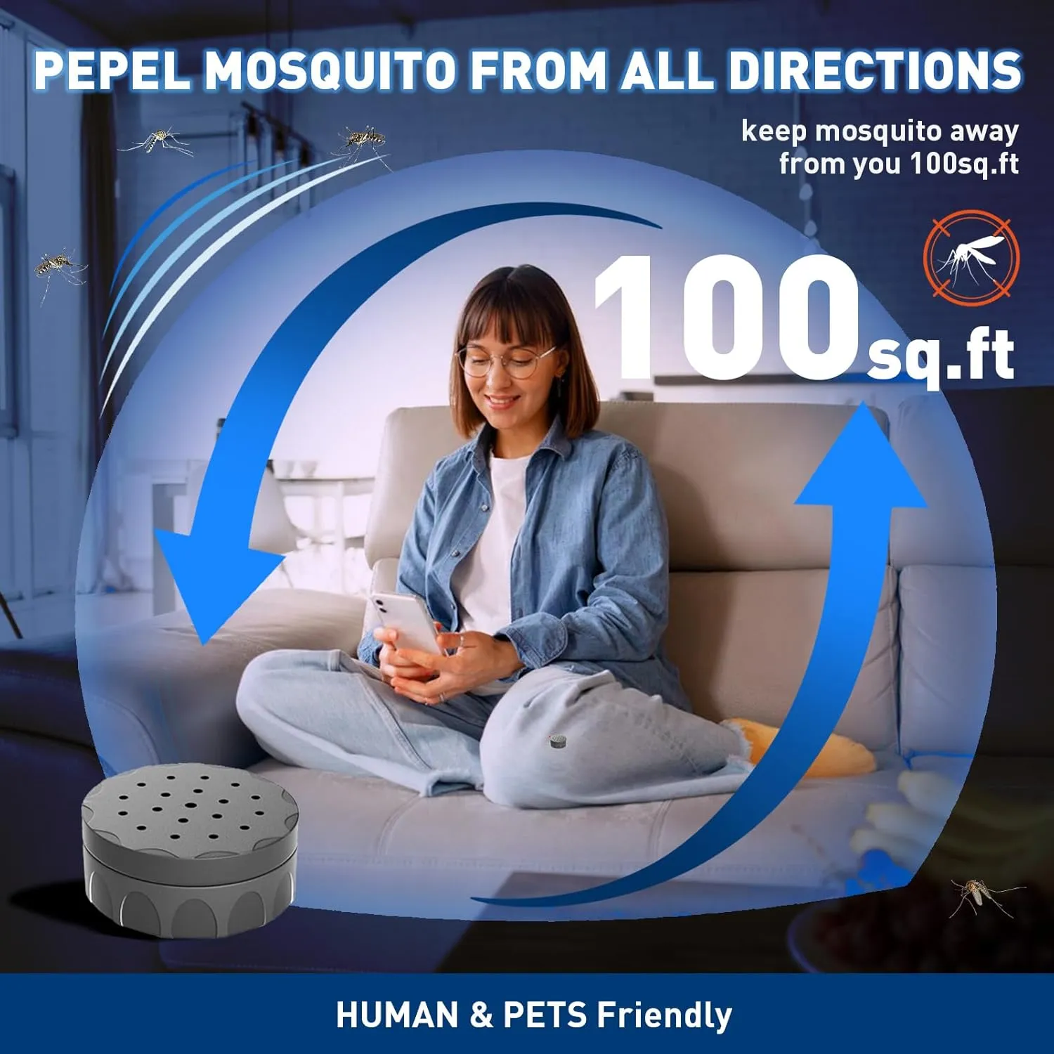 6 Count Mosquito Repellent, Natural Mosquito Repellent Outdoor Carry, Gray