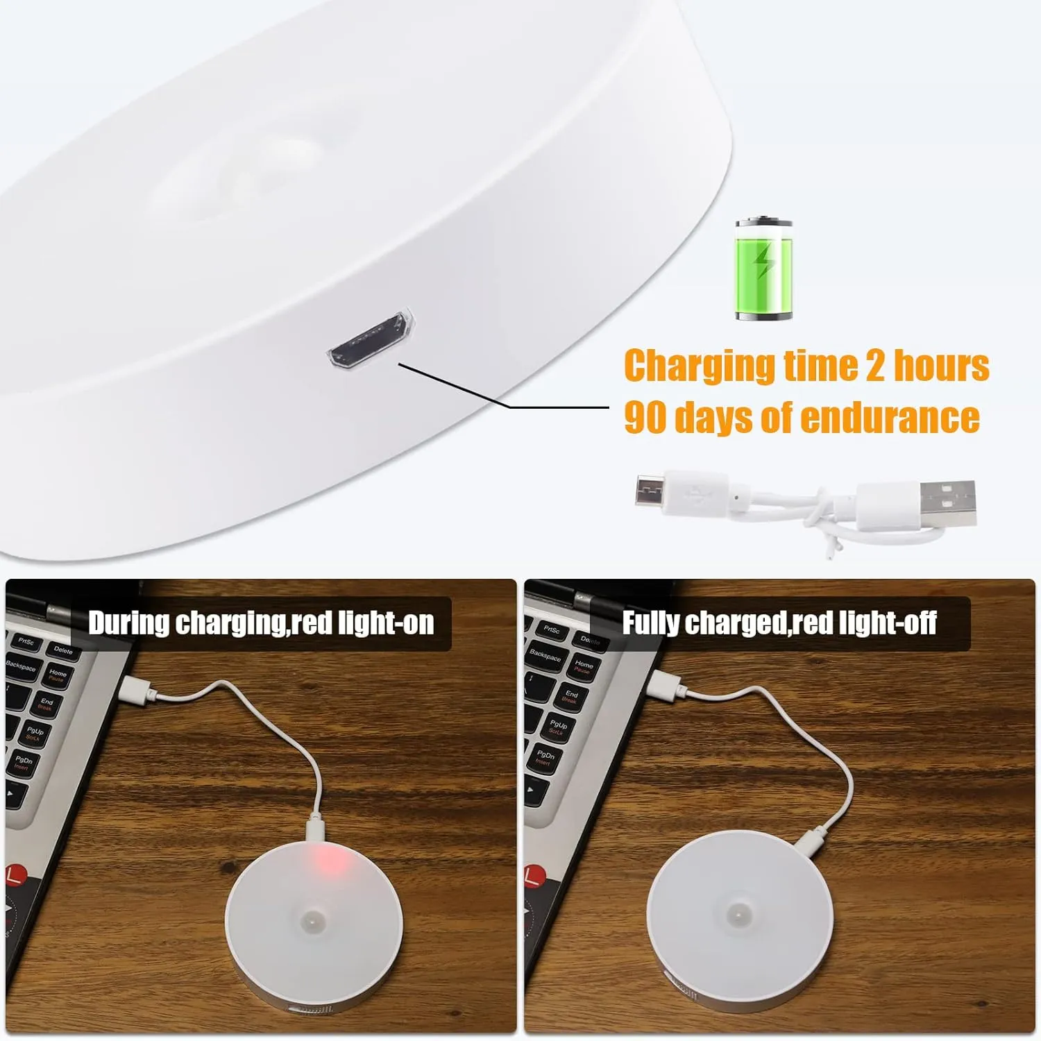 6 Pack Under Cabinet Lights [with Remote], 16 LEDs Wireless Motion Sensor Light Puck Light, 3 Color Temps Dimmable 3000-6000K, Rechargeable Closet Lights for Cabinet, Closet, Kitchen, Hallway, Stairs