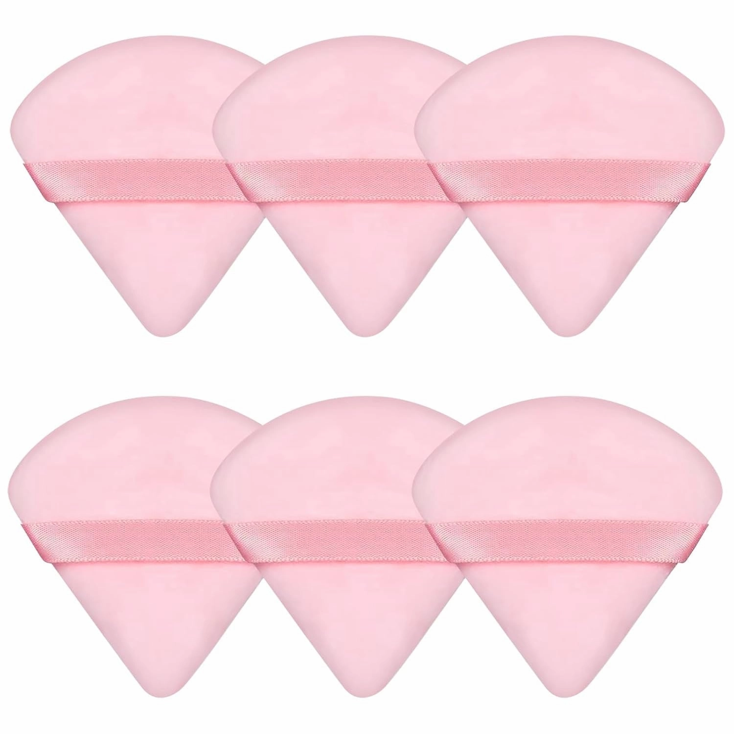 6 Pcs Powder Puff Face Soft Triangle Makeup Puff Velour Makeup Sponge Beauty Blender for Loose Powder Stocking Stuffers for Women (Black)