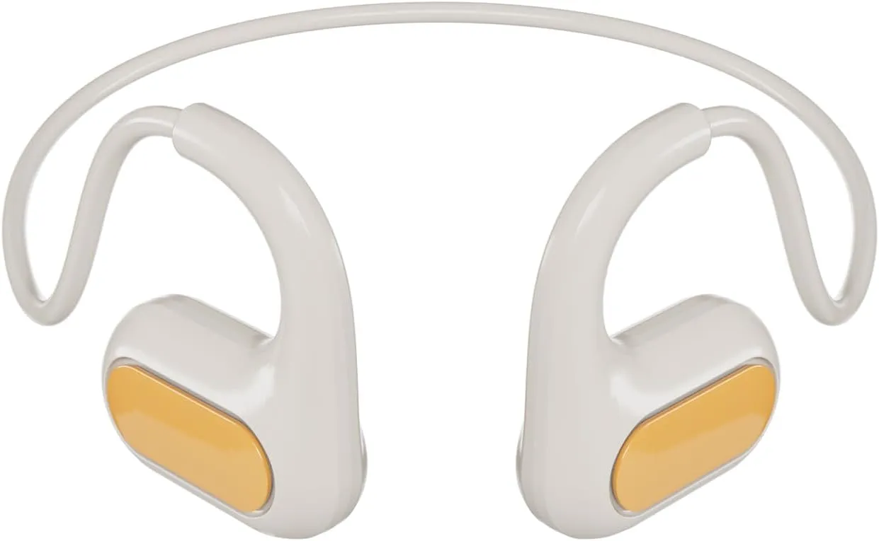 85dB Volume-Limited Kids Headphones, Wireless Bluetooth 5.2 Open-Ear Air Conduction Headphones, Lightweight Stereo Sound with Mic, 10H Playtime, USB Charging, Safe for School, Travel & Outdoor - White
